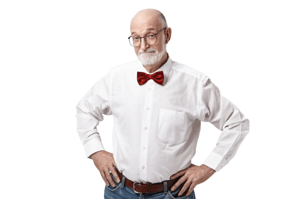 attractive happy elderly caucasian man good mood posing isolated studio (1)